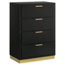  Coaster Furniture Caraway 224785 4-Drawer Bedroom Chest - Black IMAGE 1