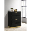 Coaster Furniture Caraway 224785 4-Drawer Bedroom Chest - Black IMAGE 2