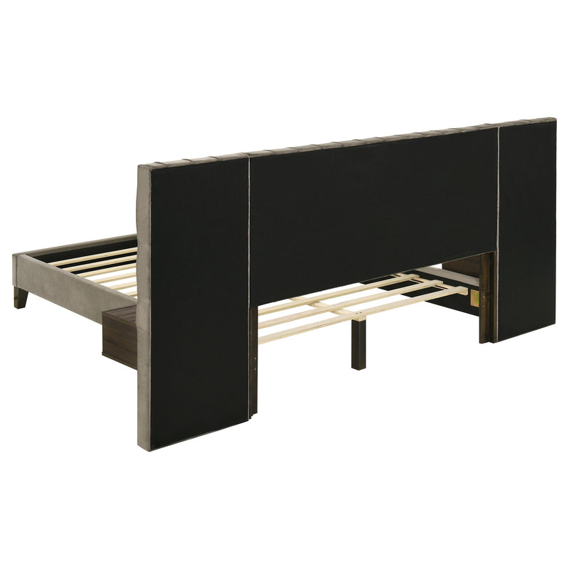  Coaster Furniture Marley 300833KE Upholstered Eastern King Wall Panel Bed - Light Brown IMAGE 5
