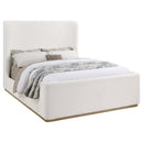  Coaster Furniture Nala 302046KE Upholstered Eastern King Sleigh Bed - Cream IMAGE 1