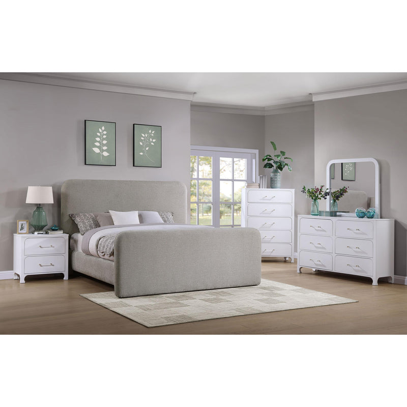  Coaster Furniture Wren 302052Q Upholstered Queen Panel Bed - Grey IMAGE 5