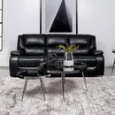  Coaster Furniture Camila 610244 Upholstered Motion Reclining Sofa - Black IMAGE 2