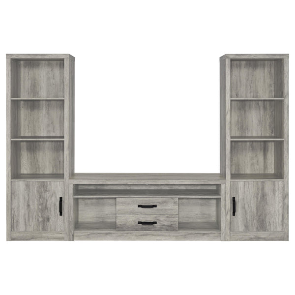 Coaster Furniture Burke 701024-SET 3-Piece Entertainment Center - Grey Driftwood IMAGE 1