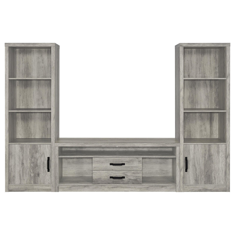 Coaster Furniture Burke 701024-SET 3-Piece Entertainment Center - Grey Driftwood IMAGE 1