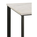  Coaster Furniture Tobin 707697 Square Marble Top End Table - White and Black IMAGE 6
