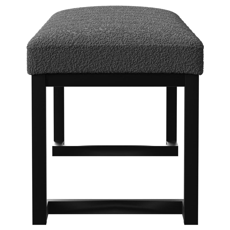  Coaster Furniture Mesa 907516 Boucle Upholstered Tufted Accent Bench - Charcoal IMAGE 4