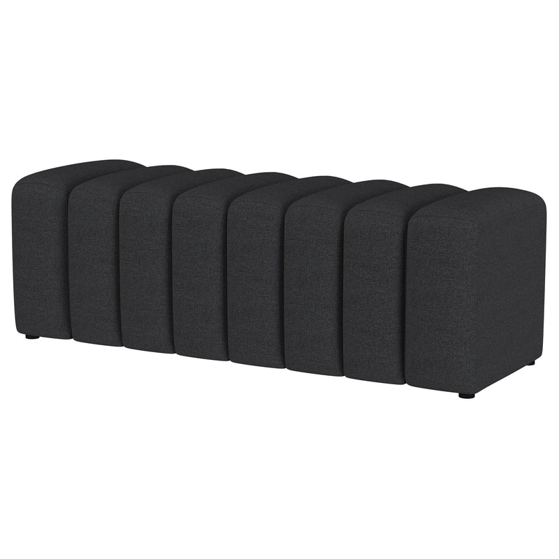 Coaster Furniture Summer 910294 Fabric Upholstered Tufted Accent Bench - Charcoal IMAGE 3