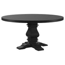 Coaster Furniture Florence 115530 Round 60-inch Pedestal Base Dining Table - Black IMAGE 1