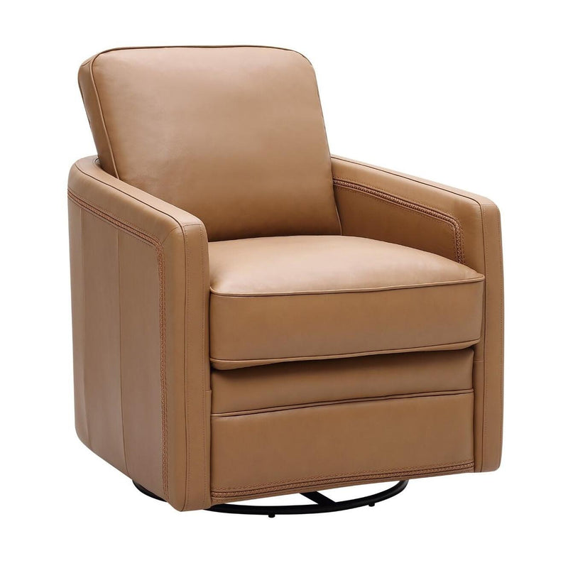 Leather Italia USA 6773 Turner Chair - 360 Swivel + Glider 1110S Camel IMAGE 2