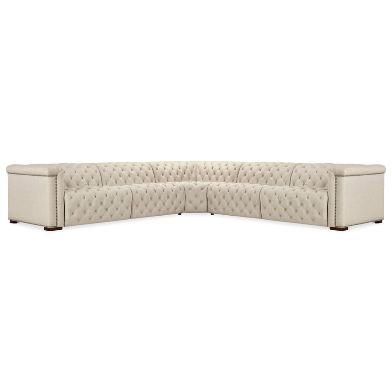 Hooker Furniture SS435-5PC3-414 Savion Deux 5 Seat Sectional with Power Headrests and 3 Power Recliners IMAGE 1