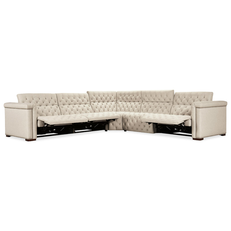 Hooker Furniture SS435-5PC3-414 Savion Deux 5 Seat Sectional with Power Headrests and 3 Power Recliners IMAGE 5