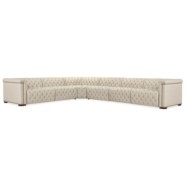 Hooker Furniture SS435-6PC3-414 Savion Deux 6 Seat Sectional with Power Headrests and 3 Power Recliners IMAGE 1