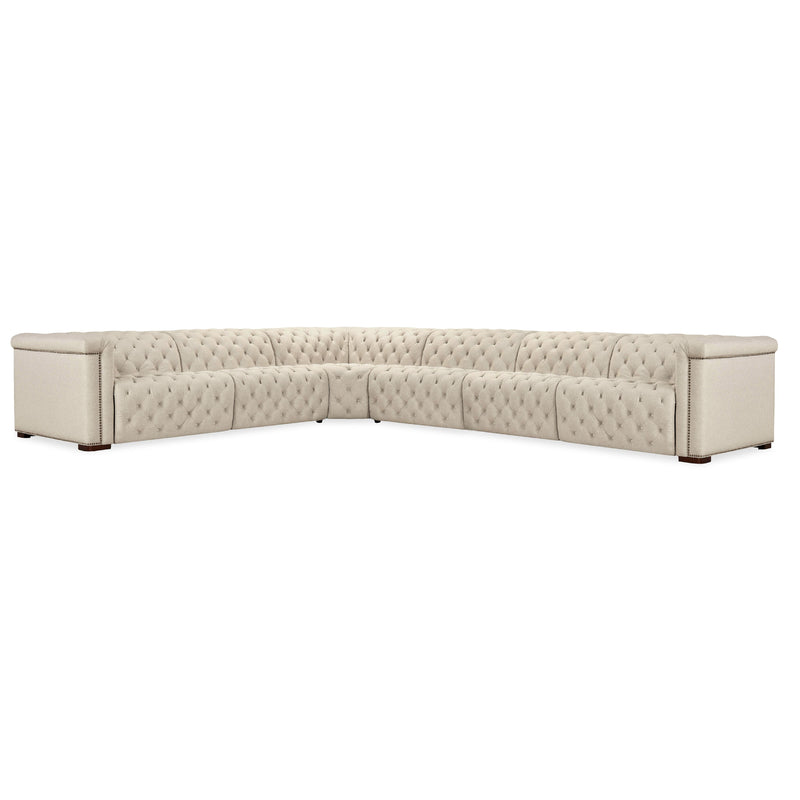 Hooker Furniture SS435-6PC3-414 Savion Deux 6 Seat Sectional with Power Headrests and 3 Power Recliners IMAGE 1