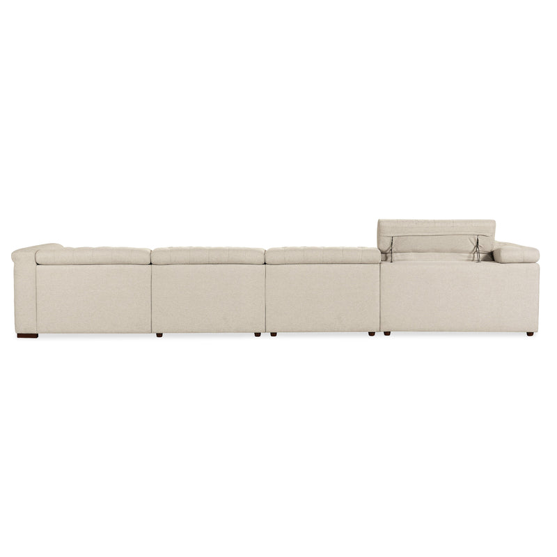 Hooker Furniture SS435-6PC3-414 Savion Deux 6 Seat Sectional with Power Headrests and 3 Power Recliners IMAGE 2