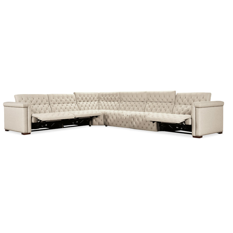 Hooker Furniture SS435-6PC3-414 Savion Deux 6 Seat Sectional with Power Headrests and 3 Power Recliners IMAGE 4