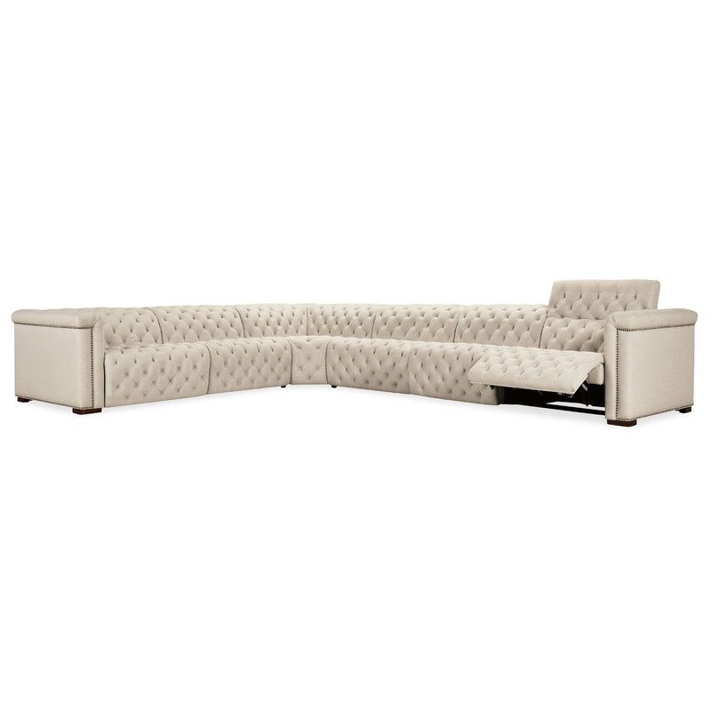 Hooker Furniture SS435-6PC3-414 Savion Deux 6 Seat Sectional with Power Headrests and 3 Power Recliners IMAGE 5