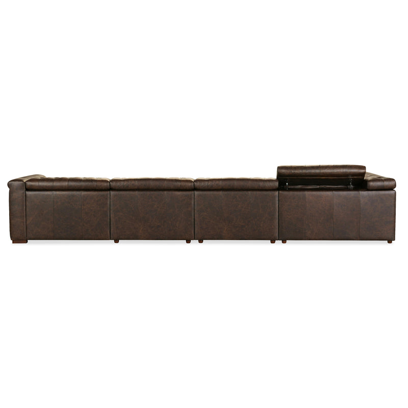Hooker Furniture SS435-6PC4-089 Savion Deux 6 Seat Sectional with Power Headrests and 4 Power Recliners IMAGE 2