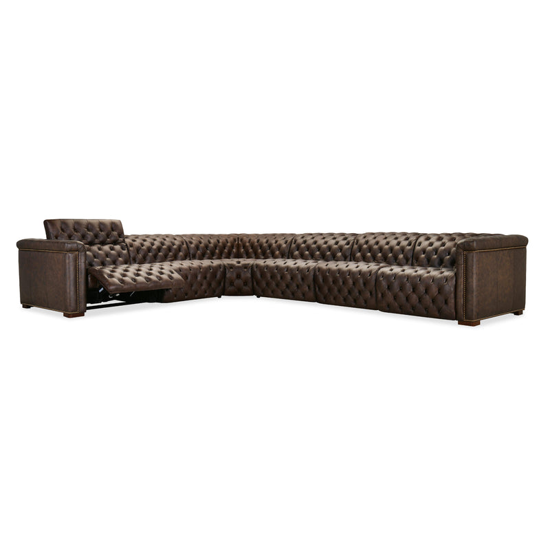 Hooker Furniture SS435-6PC4-089 Savion Deux 6 Seat Sectional with Power Headrests and 4 Power Recliners IMAGE 5