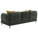  Coaster Furniture Jade 509131 Chenille Upholstered Modern Track Arm Sofa - Green IMAGE 5
