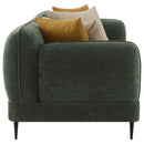  Coaster Furniture Jade 509131 Chenille Upholstered Modern Track Arm Sofa - Green IMAGE 7