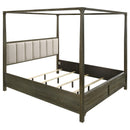  Coaster Furniture Gran Park 224931KE Eastern King Canopy Bed - Dark Cocoa IMAGE 3