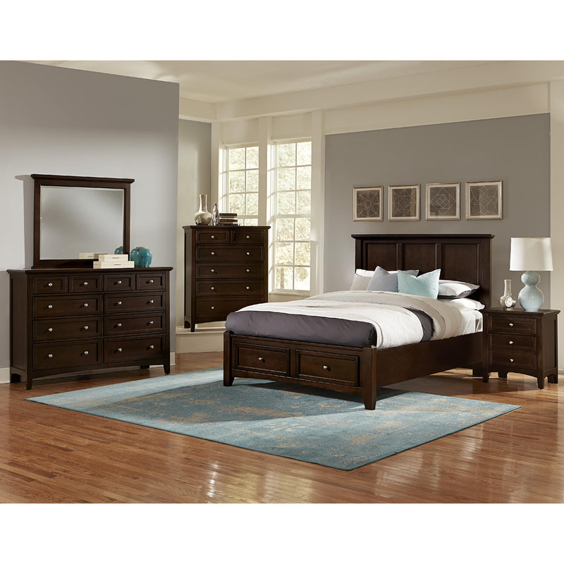 Vaughan-Bassett Bonanza BB27 Queen Mansion Storage Bed - Merlot IMAGE 4