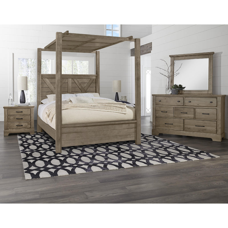 Artisan & Post Cool Rustic 172 King Wood Panel Canopy Bed - Stone Grey IMAGE 3