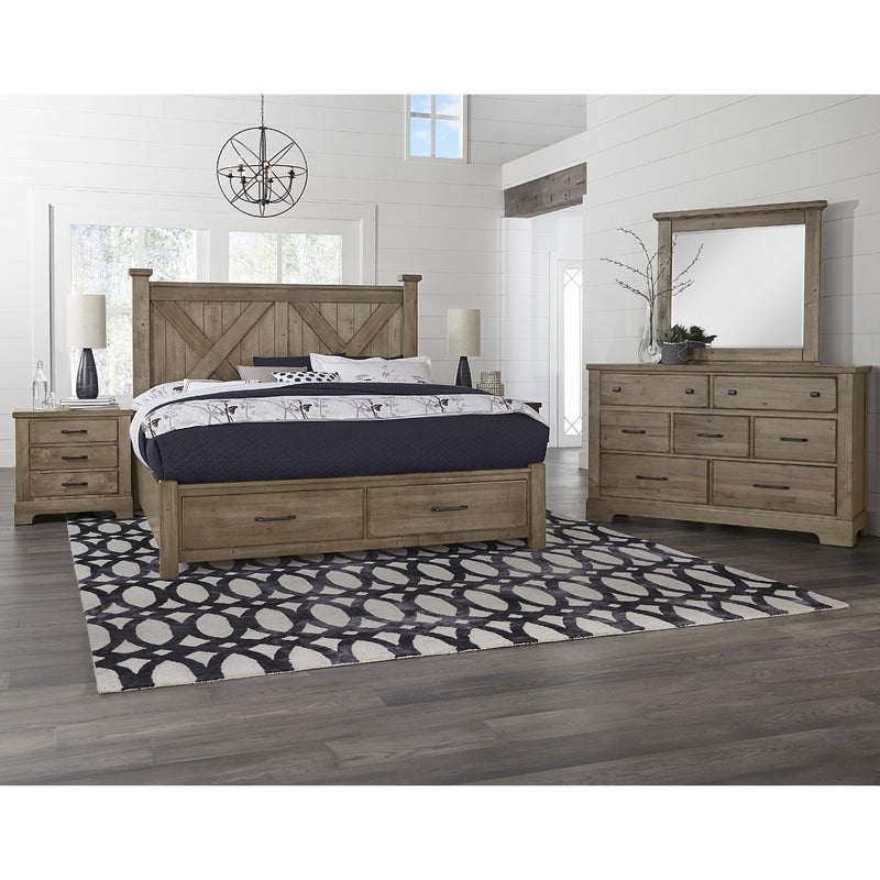 Artisan & Post Cool Rustic 172 King X Bed with Footboard Storage - Stone Grey IMAGE 5