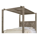 Artisan & Post Cool Rustic 172 Queen Wood Panel Canopy Bed - Stone Grey IMAGE 4