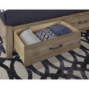 Artisan & Post Cool Rustic 172 Queen X Bed with Footboard Storage - Stone Grey IMAGE 2