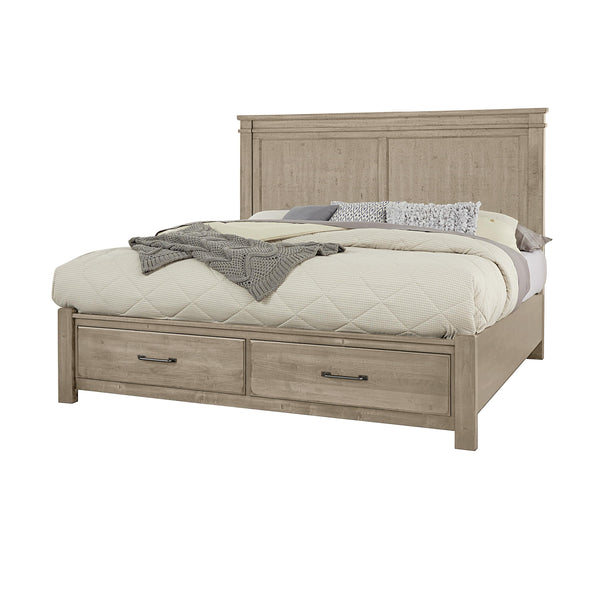 Artisan & Post Cool Rustic 176 King Mansion Bed with Footboard Storage - Clear Maple IMAGE 1