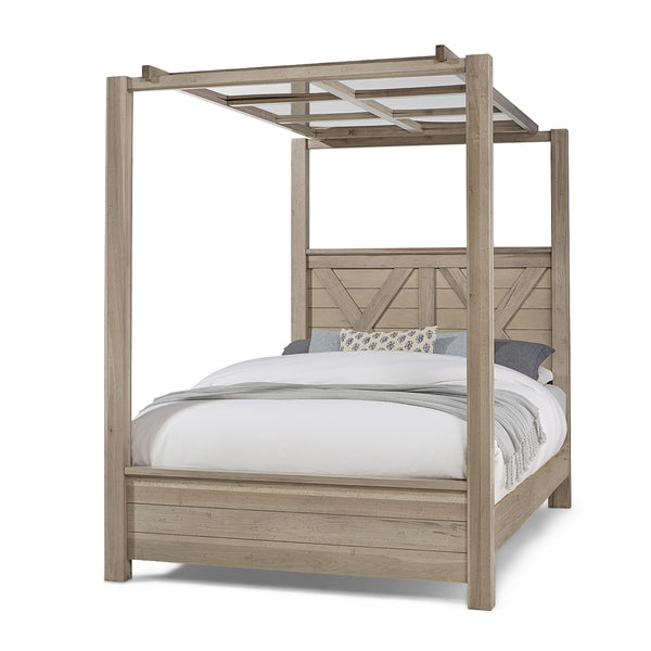 Artisan & Post Cool Rustic 176 King Mirrored Canopy Bed - Clear Maple IMAGE 1