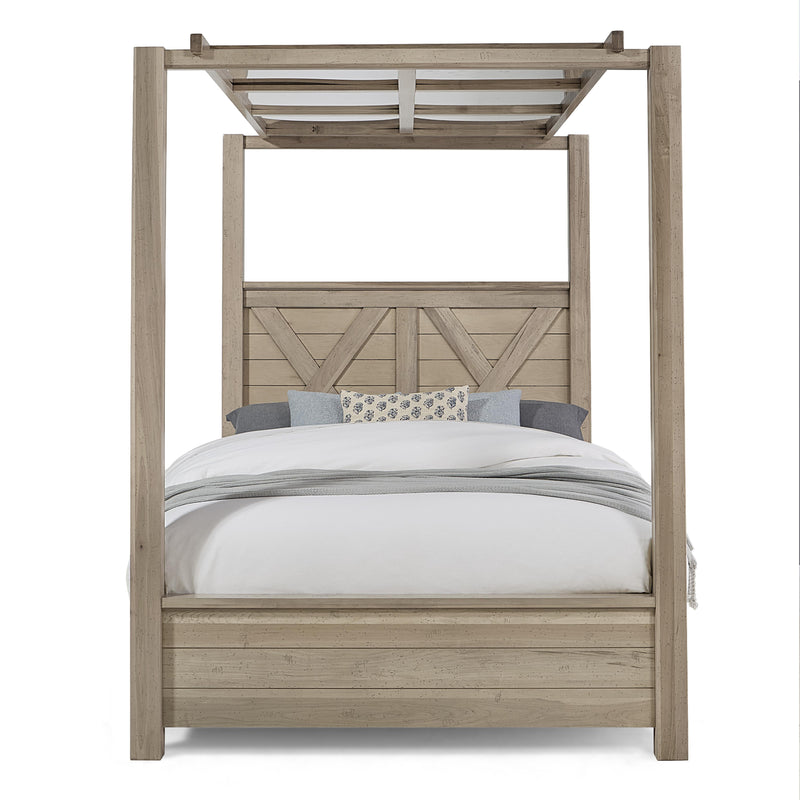 Artisan & Post Cool Rustic 176 King Mirrored Canopy Bed - Clear Maple IMAGE 2