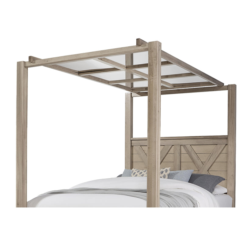Artisan & Post Cool Rustic 176 King Mirrored Canopy Bed - Clear Maple IMAGE 4