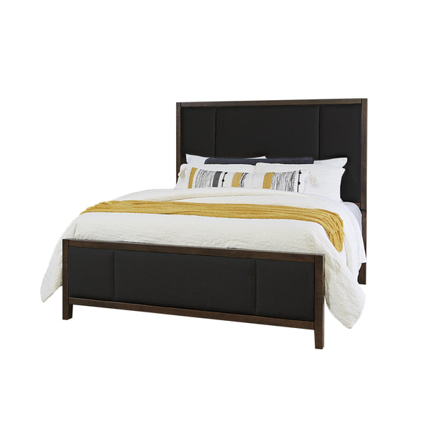 Artisan & Post Crafted Cherry 150 King Upholstered Bed with Black Fabric - Dark Cherry IMAGE 1