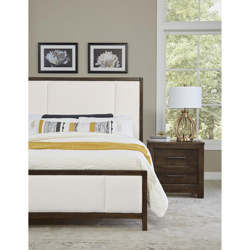 Artisan & Post Crafted Cherry 150 King Upholstered Bed with White Fabric - Dark Cherry IMAGE 3