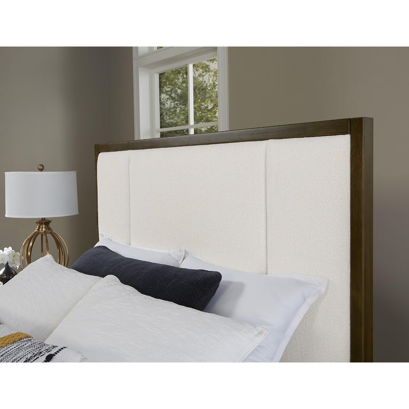 Artisan & Post Crafted Cherry 150 King Upholstered Bed with White Fabric - Dark Cherry IMAGE 4
