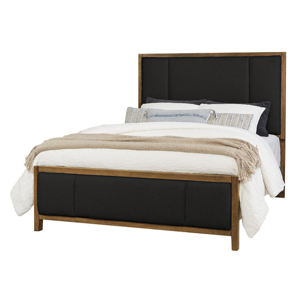 Artisan & Post Crafted Cherry 151 Queen Upholstered Bed with Black Fabric - Medium Cherry IMAGE 1