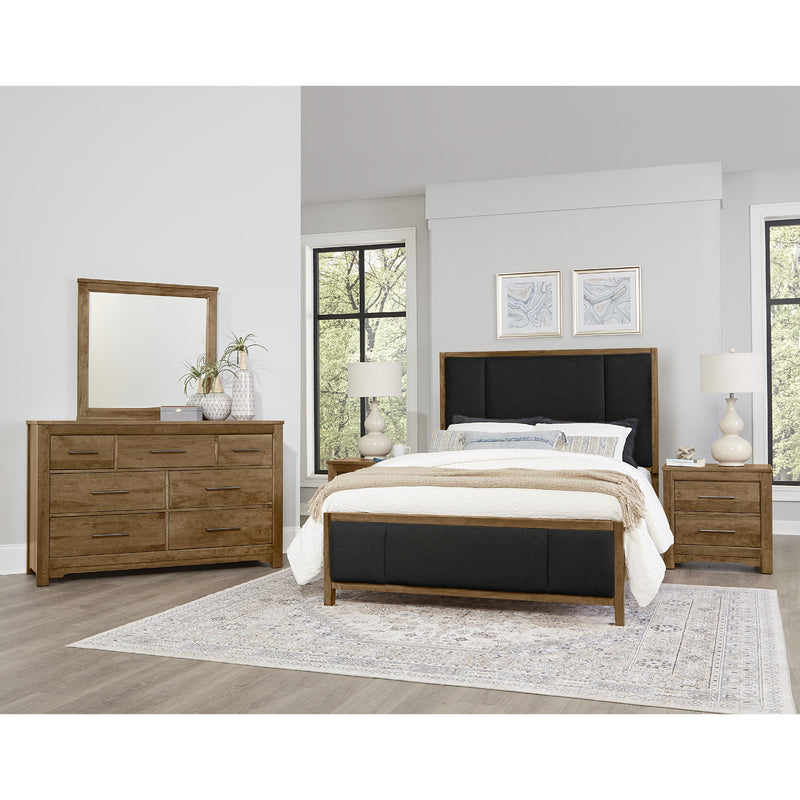 Artisan & Post Crafted Cherry 151 Queen Upholstered Bed with Black Fabric - Medium Cherry IMAGE 2