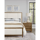 Artisan & Post Crafted Cherry 151 Queen Upholstered Bed with White Fabric - Medium Cherry IMAGE 2