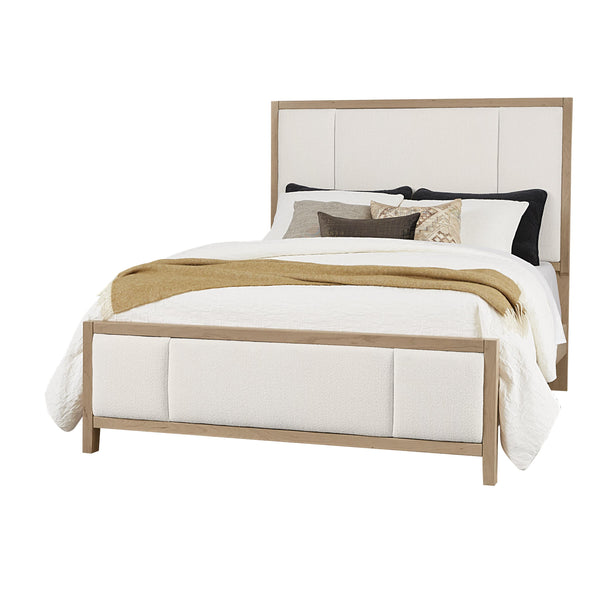 Artisan & Post Crafted Cherry 154 King Upholstered Bed with White Fabric - Bleached Cherry IMAGE 1