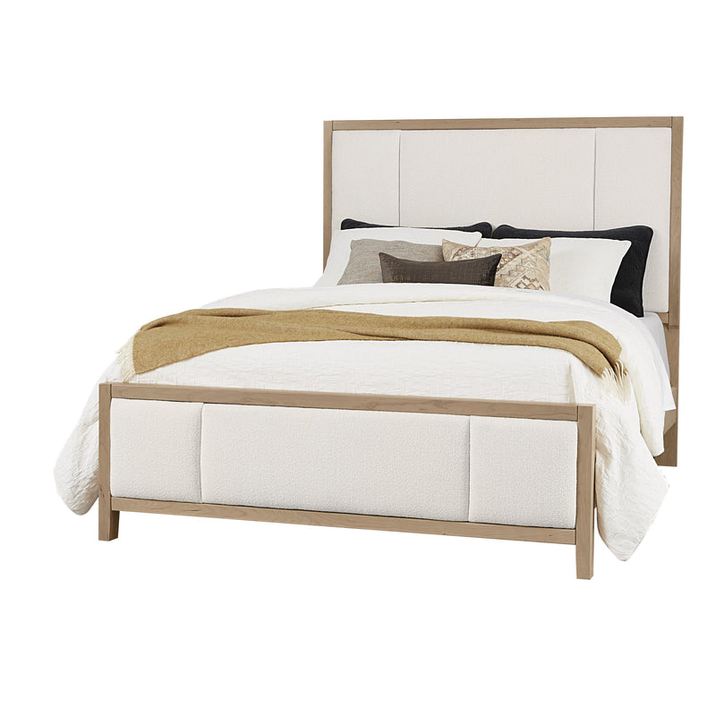 Artisan & Post Crafted Cherry 154 King Upholstered Bed with White Fabric - Bleached Cherry IMAGE 1