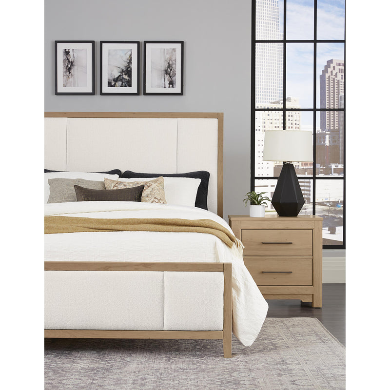 Artisan & Post Crafted Cherry 154 King Upholstered Bed with White Fabric - Bleached Cherry IMAGE 3