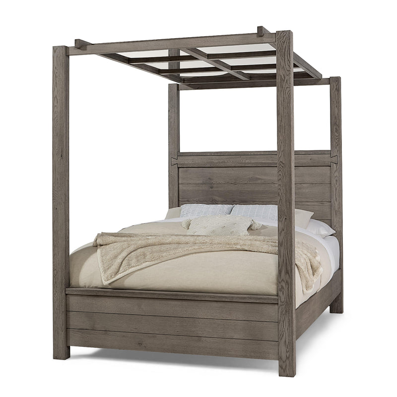 Artisan & Post Dovetail 751 King Mirrored Panel Canopy Bed - Mystic Grey IMAGE 1