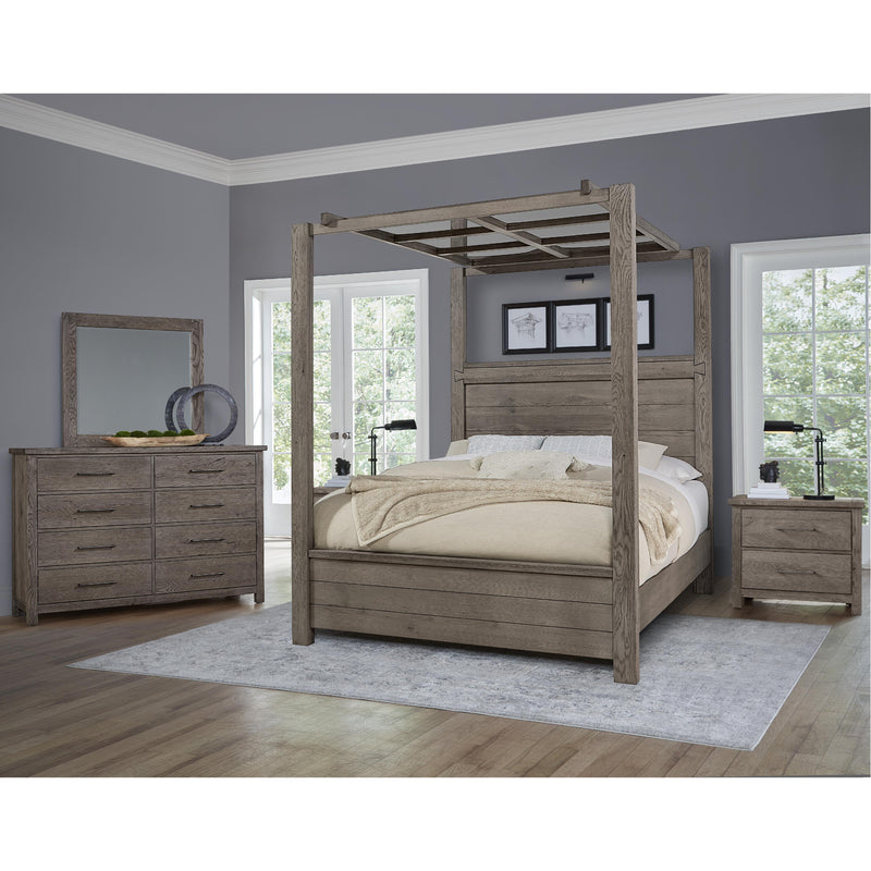 Artisan & Post Dovetail 751 King Mirrored Panel Canopy Bed - Mystic Grey IMAGE 2