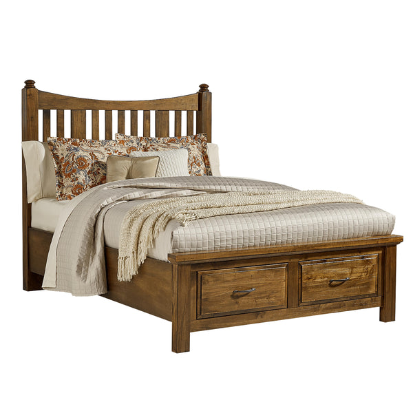 Artisan & Post Maple Road 118 King Slat Poster Storage Bed - Antique Amish IMAGE 1