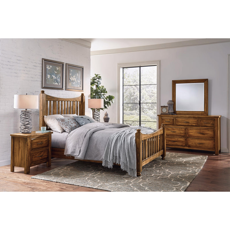 Artisan & Post Maple Road 118 Queen Slat Poster Bed - Antique Amish IMAGE 4