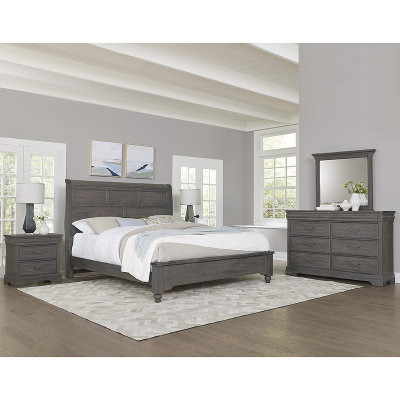  Vaughan-Bassett Vista 772 King Sleigh Bed with MS2 - Grey Oak IMAGE 2