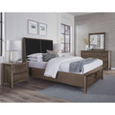 Vaughan-Bassett Woodbridge 820 King Upholstered Bed with Storage and Black Fabric - Dark Cashmere IMAGE 4