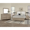 Vaughan-Bassett Woodbridge 821 King Upholstered Bed with White Fabric - Shadow Grey IMAGE 3